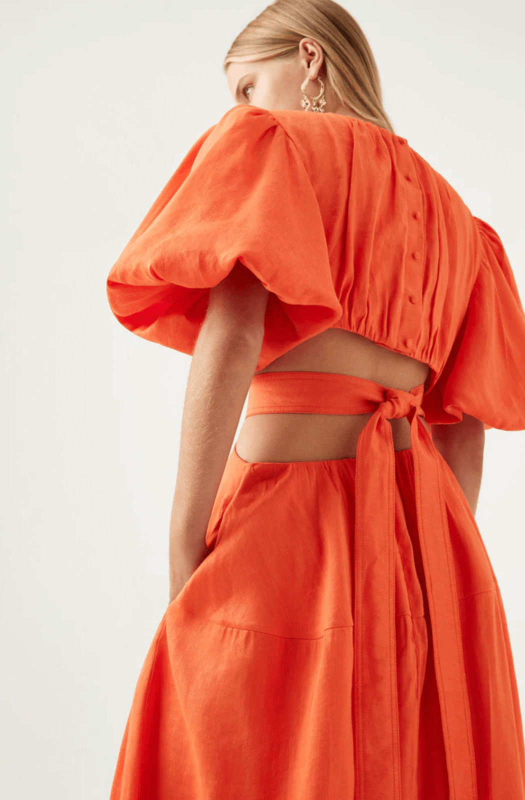 AJE Cosette Tie Back Midi Dress