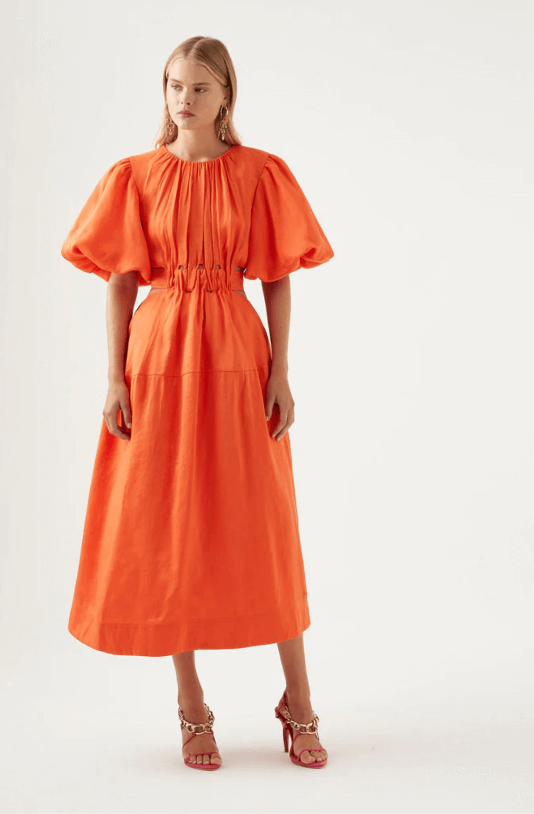 AJE Cosette Tie Back Midi Dress