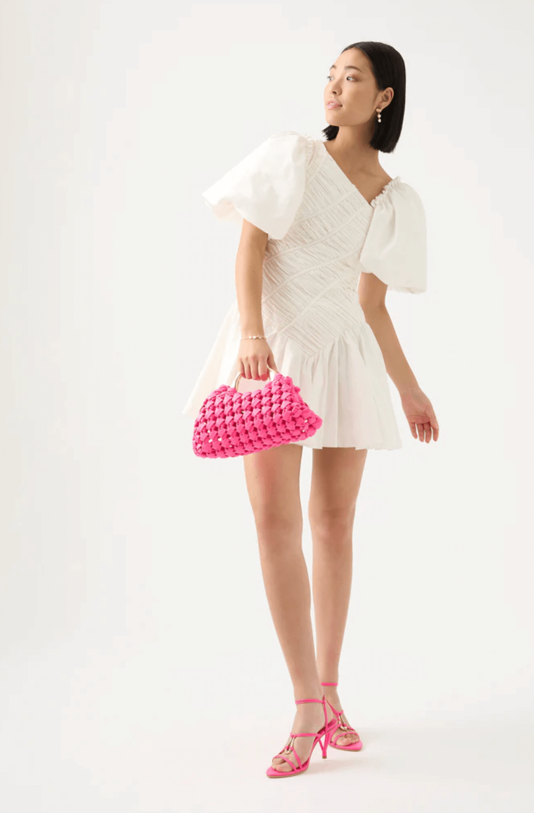 AJE Dawn Drawstring Mini Dress