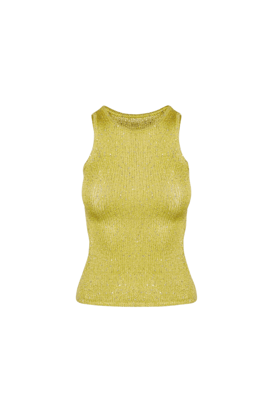 Asta Resort Ana Top in Chartreuse Sequin