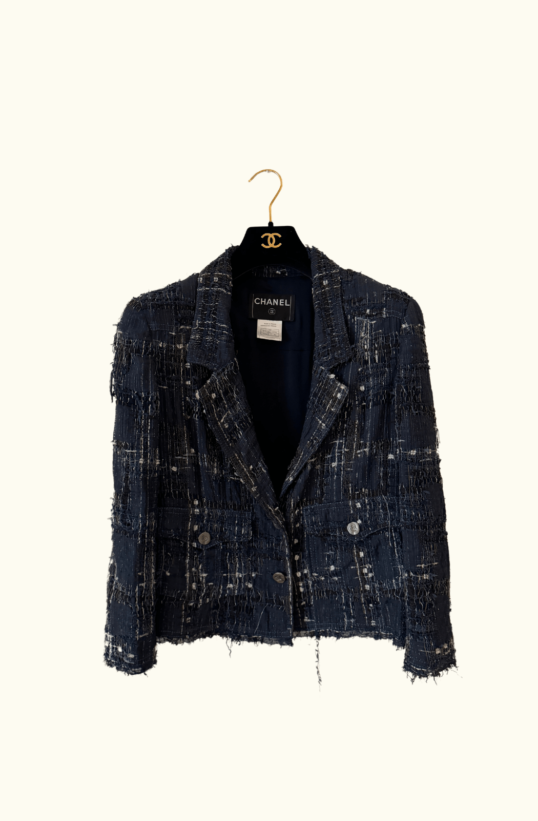 Chanel Vintage Tweed Jacket Blue