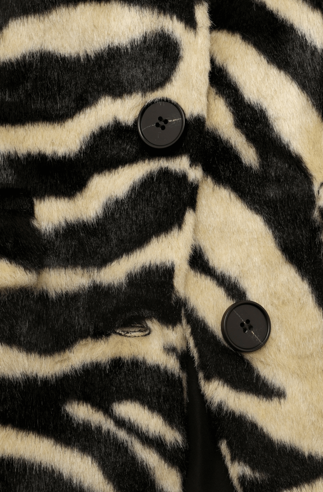 Charlotte Simone Nora Zebra Print Faux Fur Longline Coat