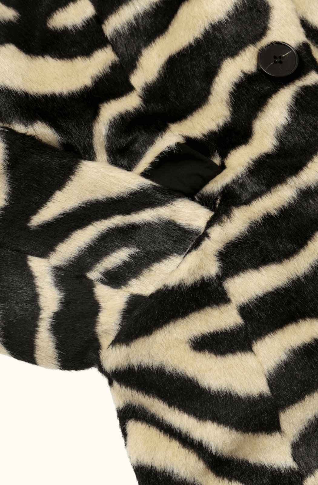 Charlotte Simone Nora Zebra Print Faux Fur Longline Coat