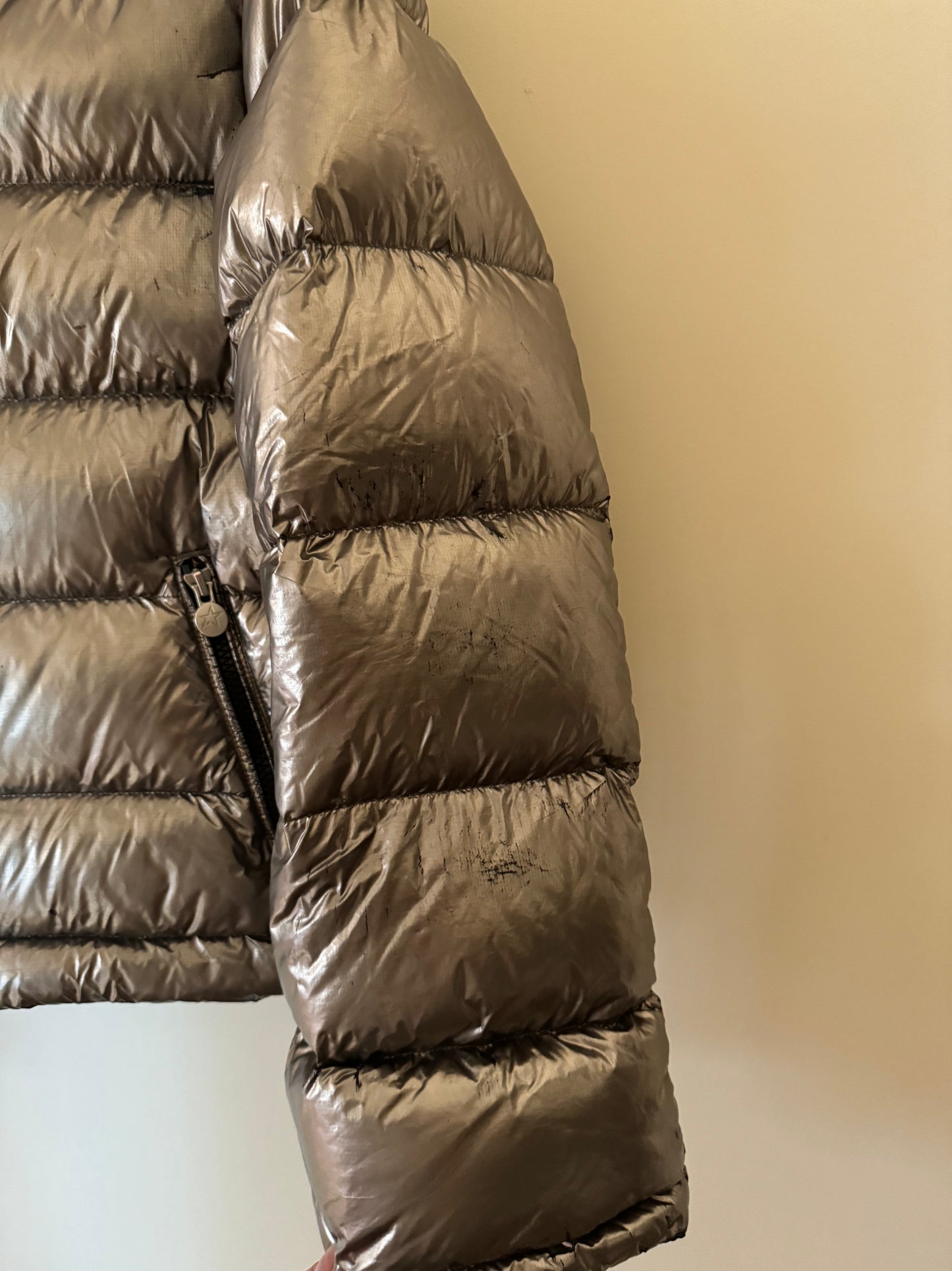 Polar Quilted Down Hooded Ski Jacket - Metallic Silver
