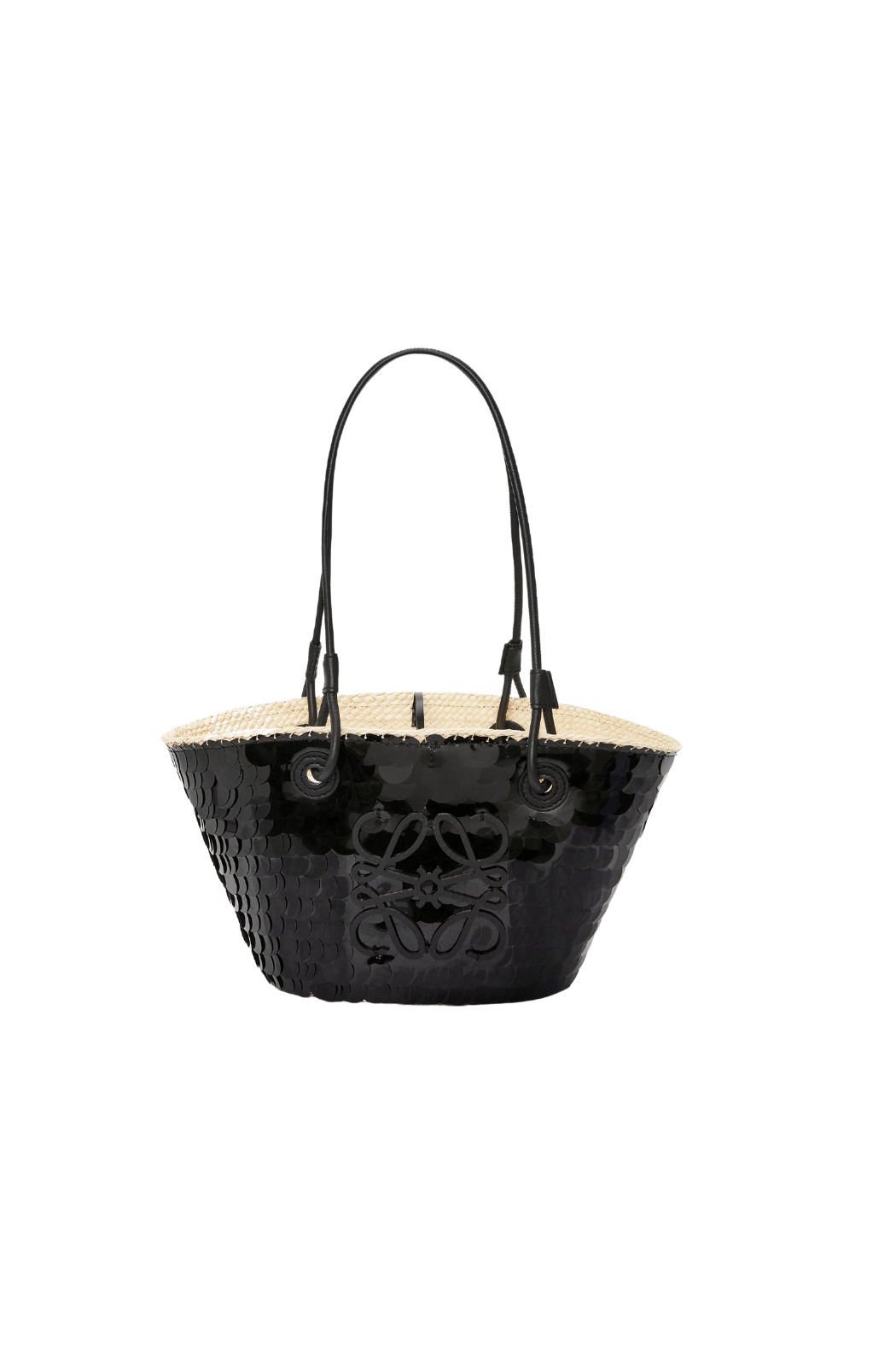 Loewe Sequin Small Anagram Basket Bag Black