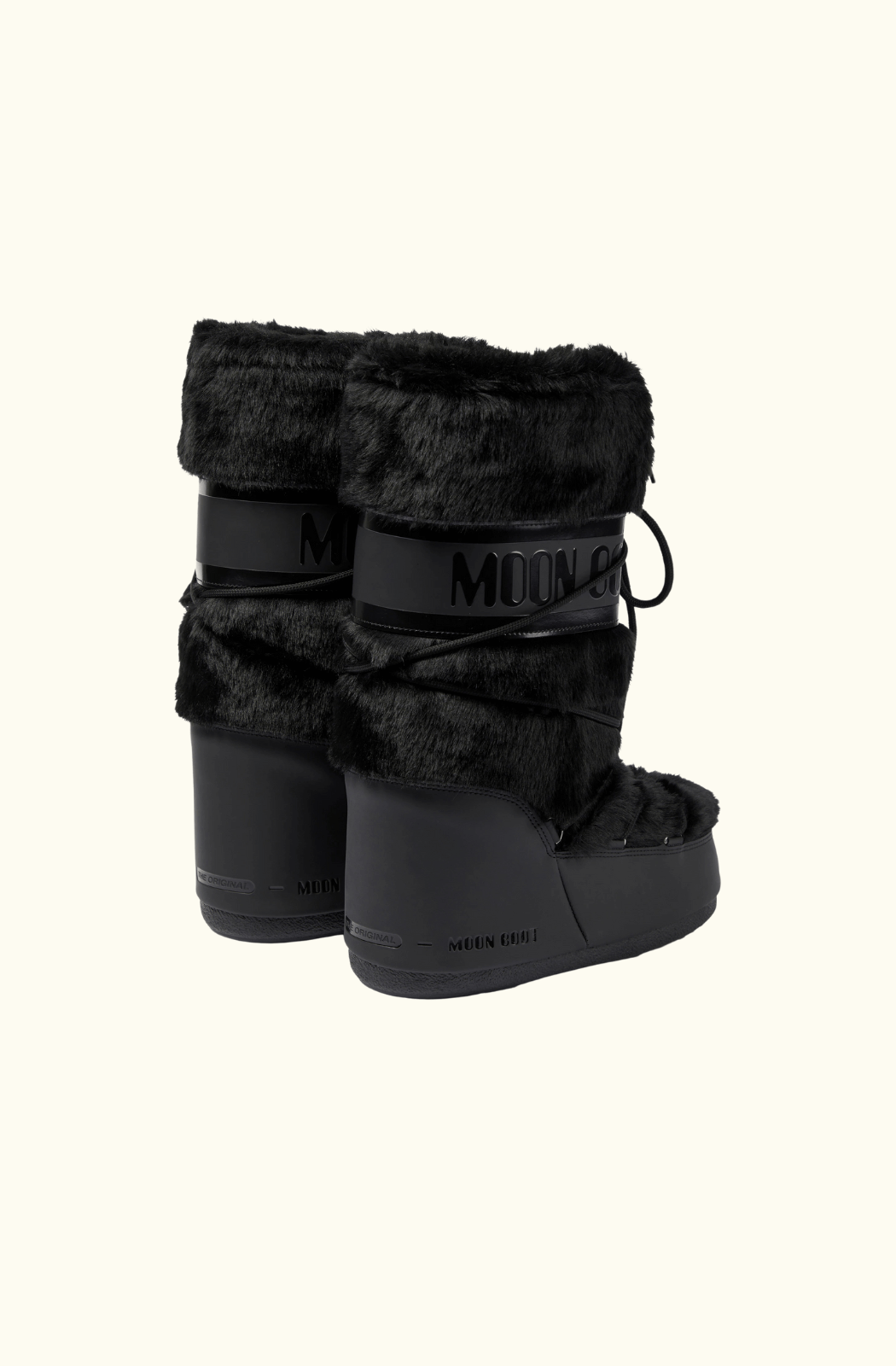 Moon Boot Icon Faux Fur-Trimmed Snow Boot - Black