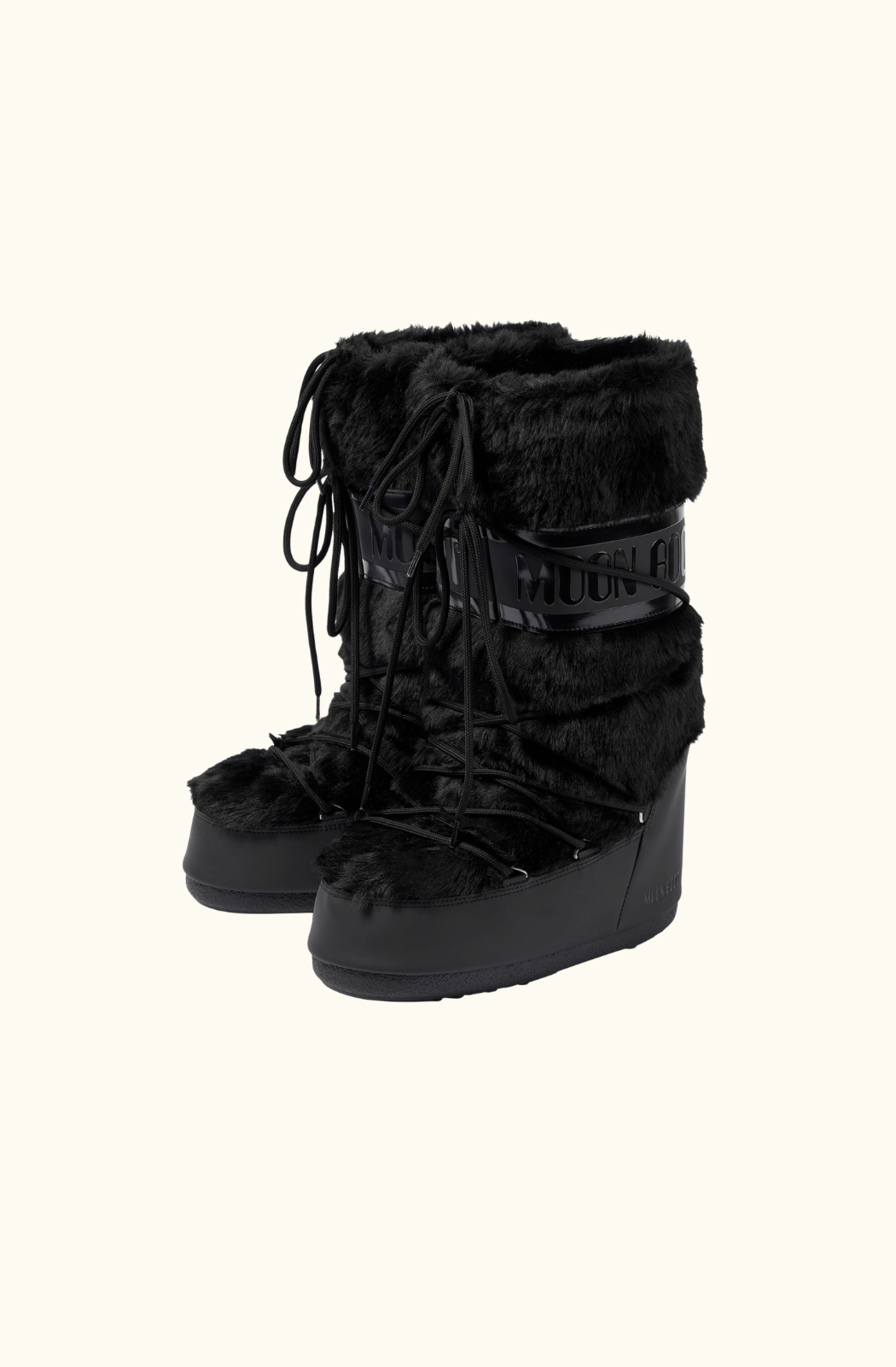 Moon Boot Icon Faux Fur-Trimmed Snow Boot - Black