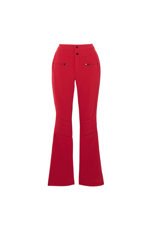 Perfect Moment Aurora Ski Trousers in Red with popper buttons and a high waist