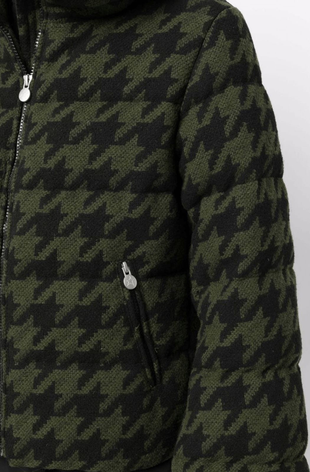 Perfect Moment Houndstooth-Print Ski Jacket - Green & Black