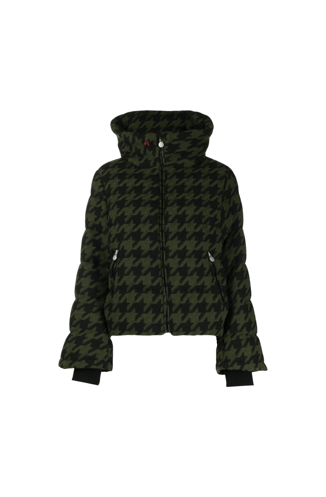 Perfect Moment Houndstooth-Print Ski Jacket - Green & Black