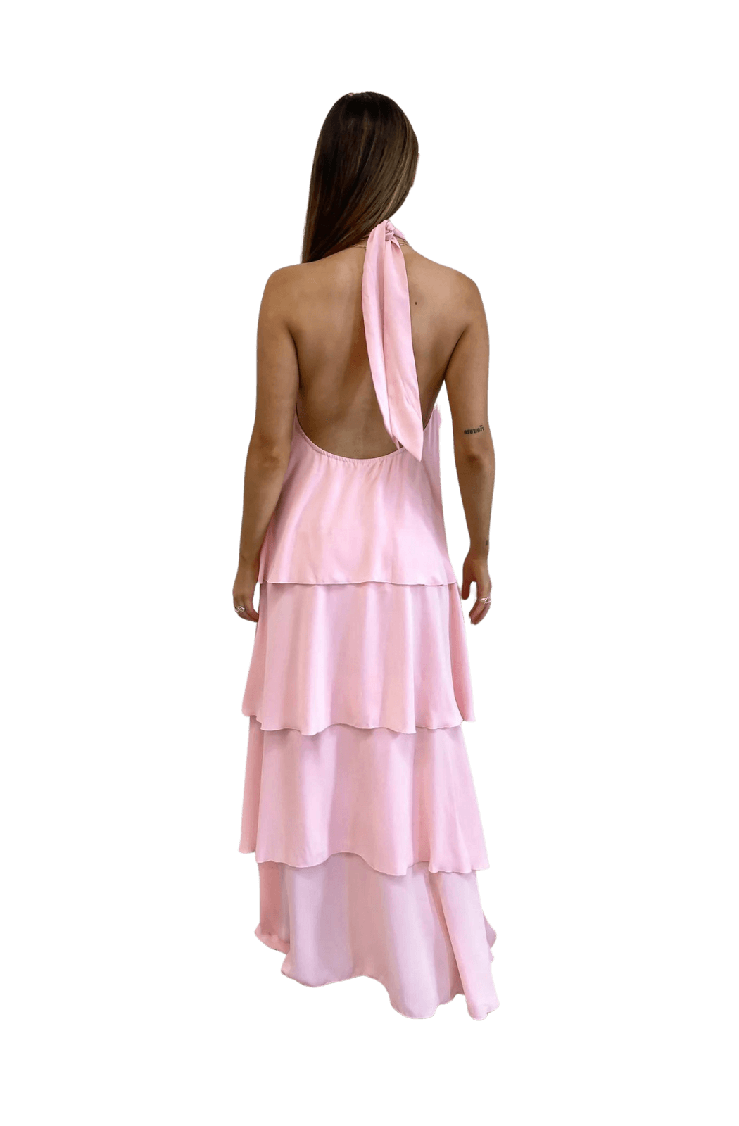 PRETTY LAVISH MODEL PHOTO OF THEA RUFFLE HALTERNECK MAXI DRESS