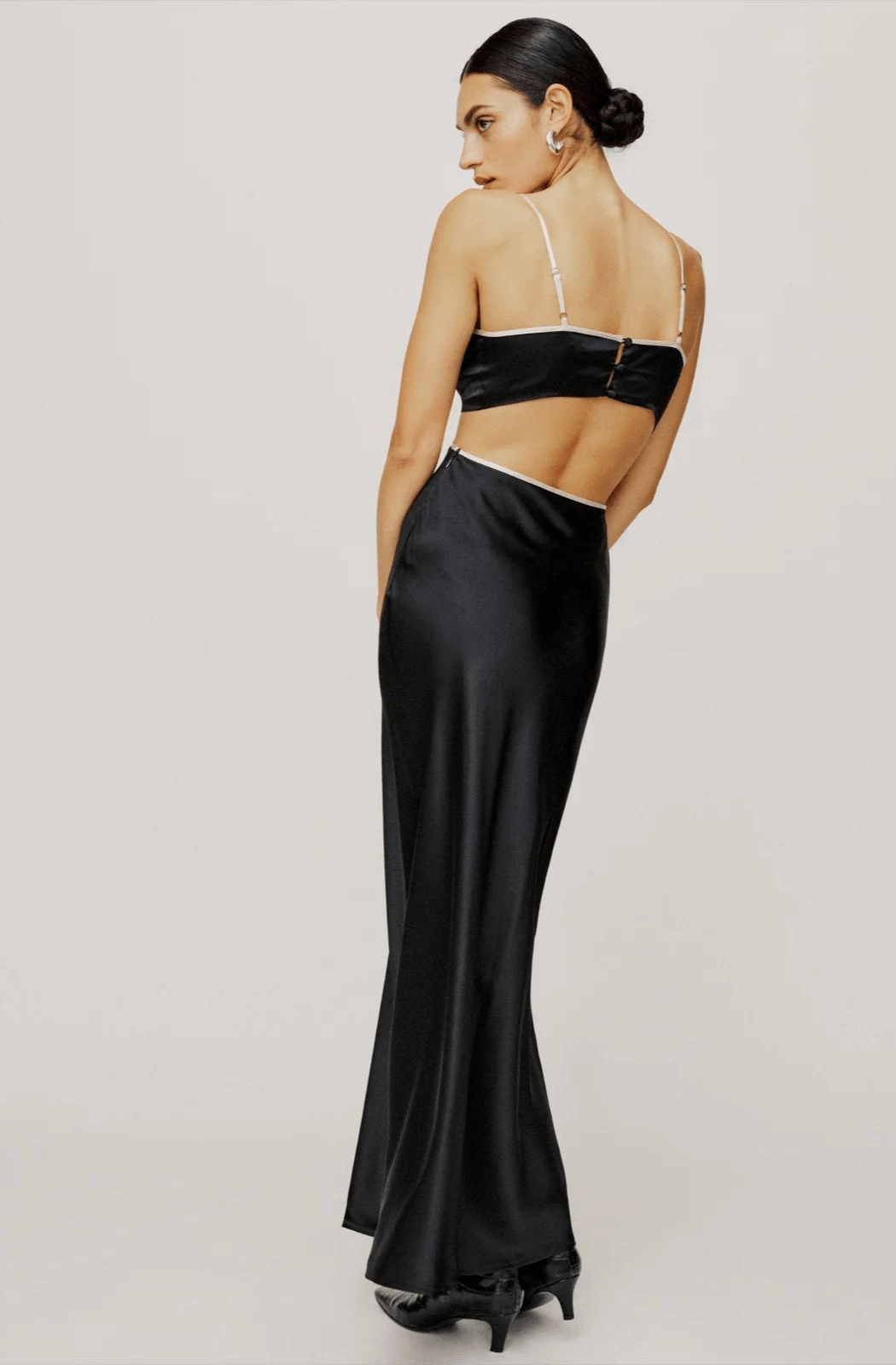 Reformation Poppies Silk Midi Dress - Black