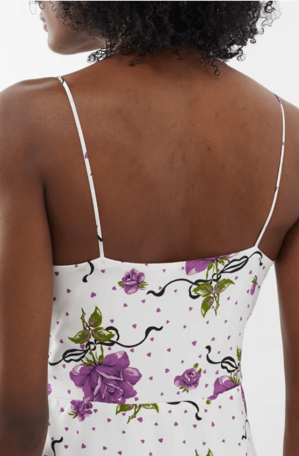 Rodarte Floral-Appliqué Printed Silk Slip Dress