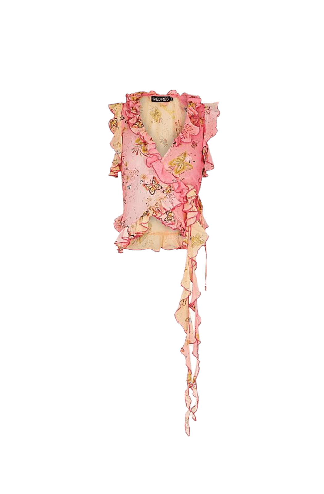 Siedres Evie Chiffon Wrap Top - Large