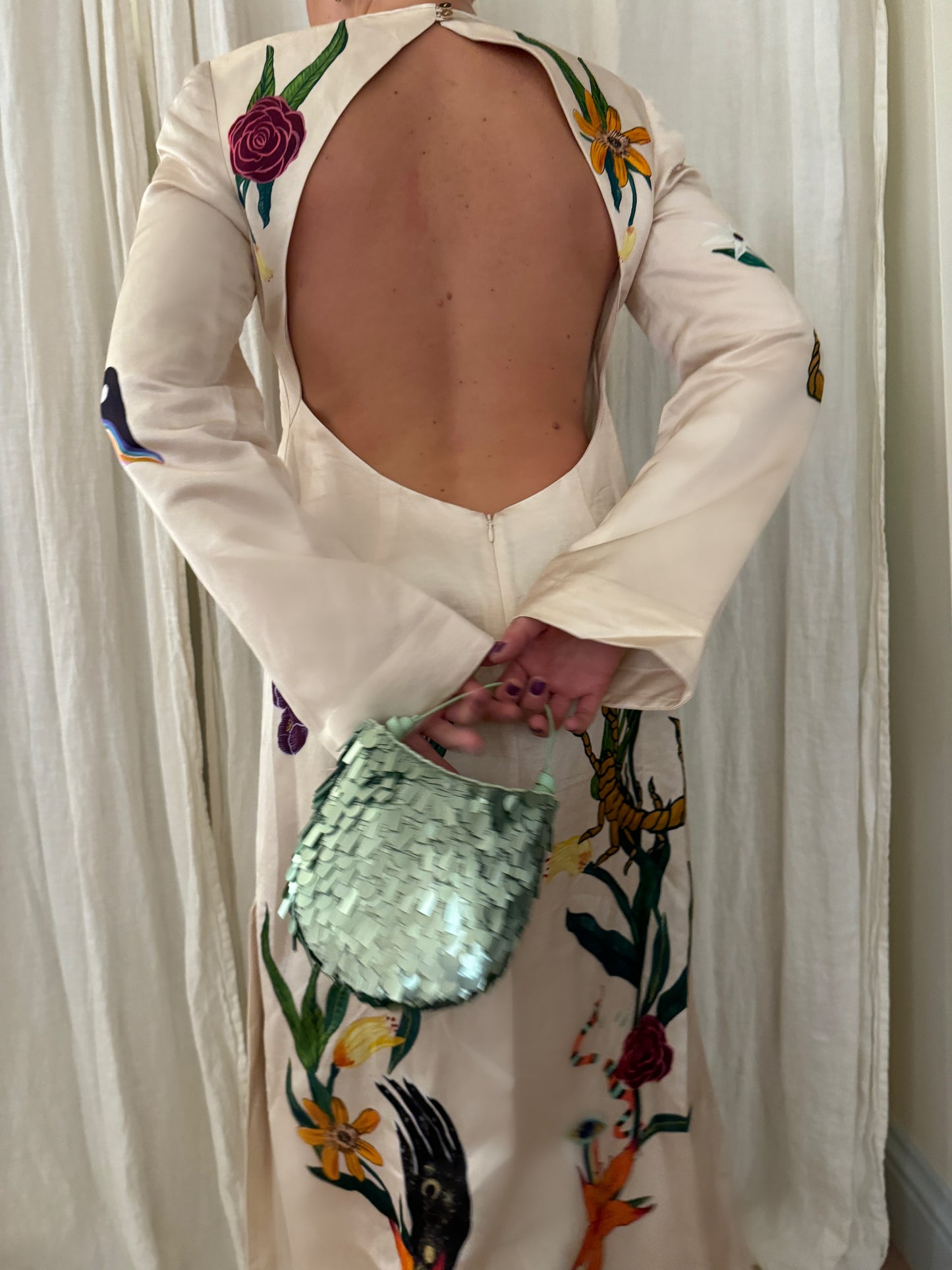 Alémais Zelda Backless Linen-Blend Maxi Dress