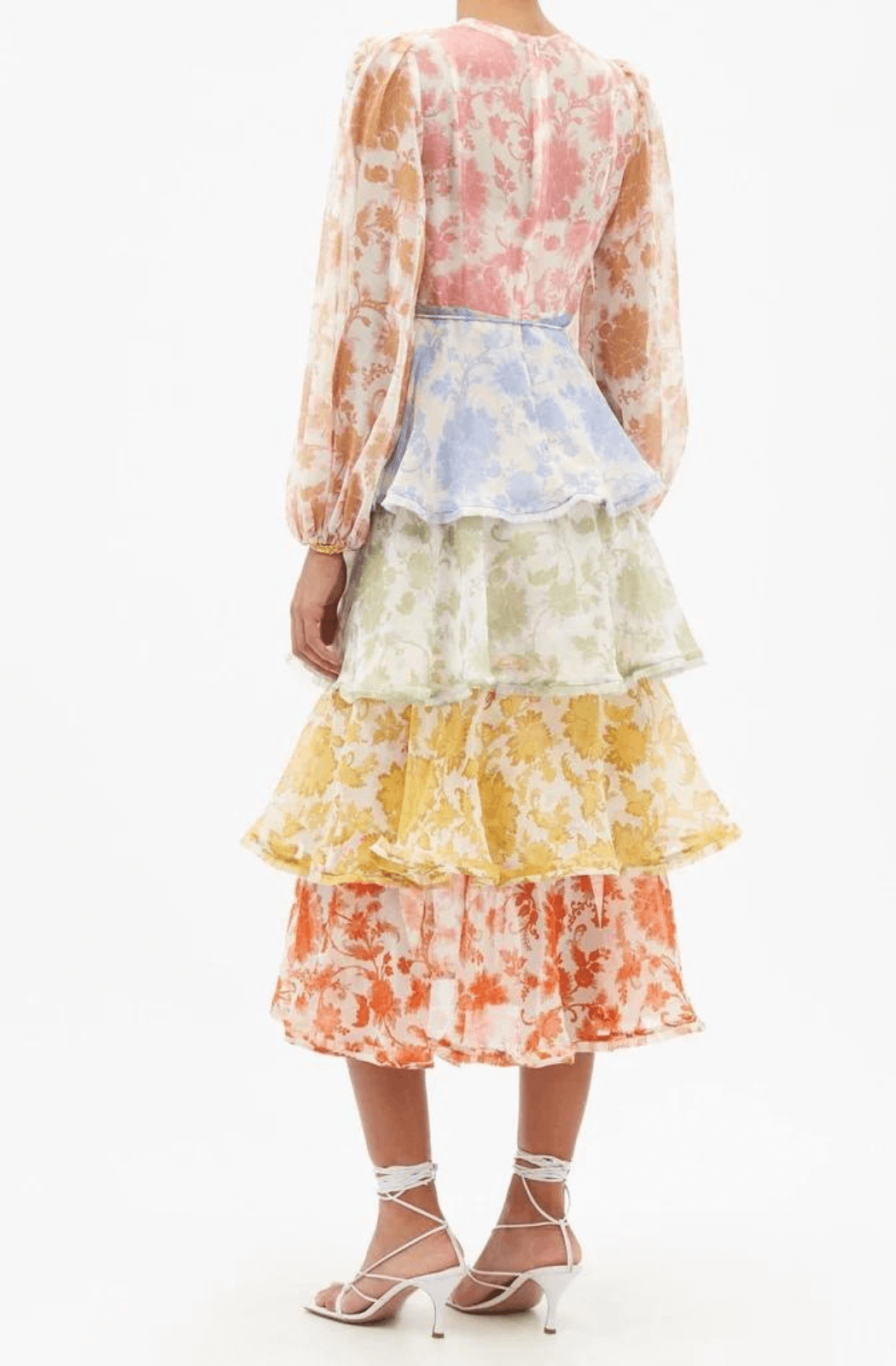 Zimmermann Floral Tiered Midi Dress