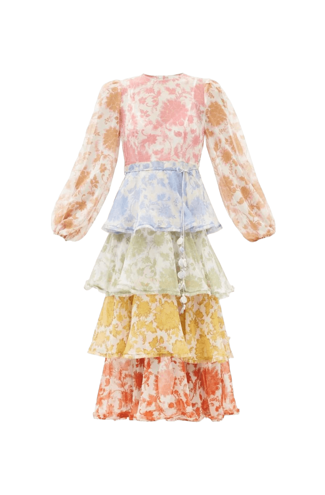 Zimmermann Floral Tiered Midi Dress Zimmermann Floral Tiered Midi Dress
