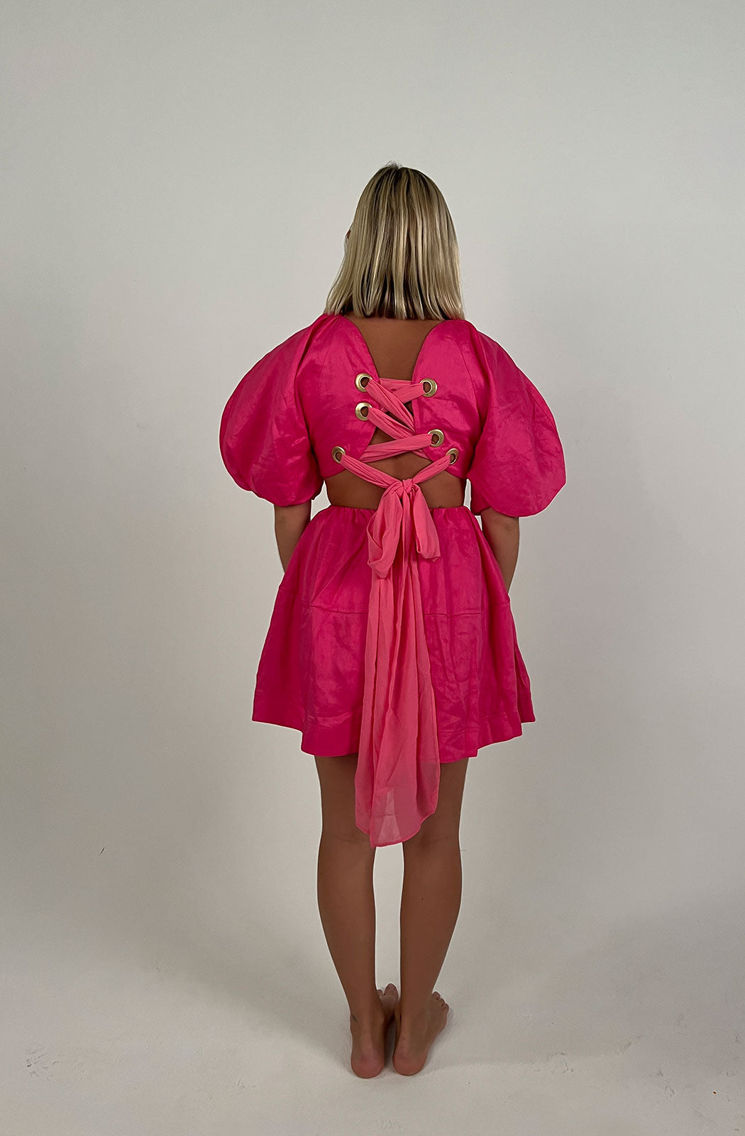 AJE Admiration Lace Up Mini Dress