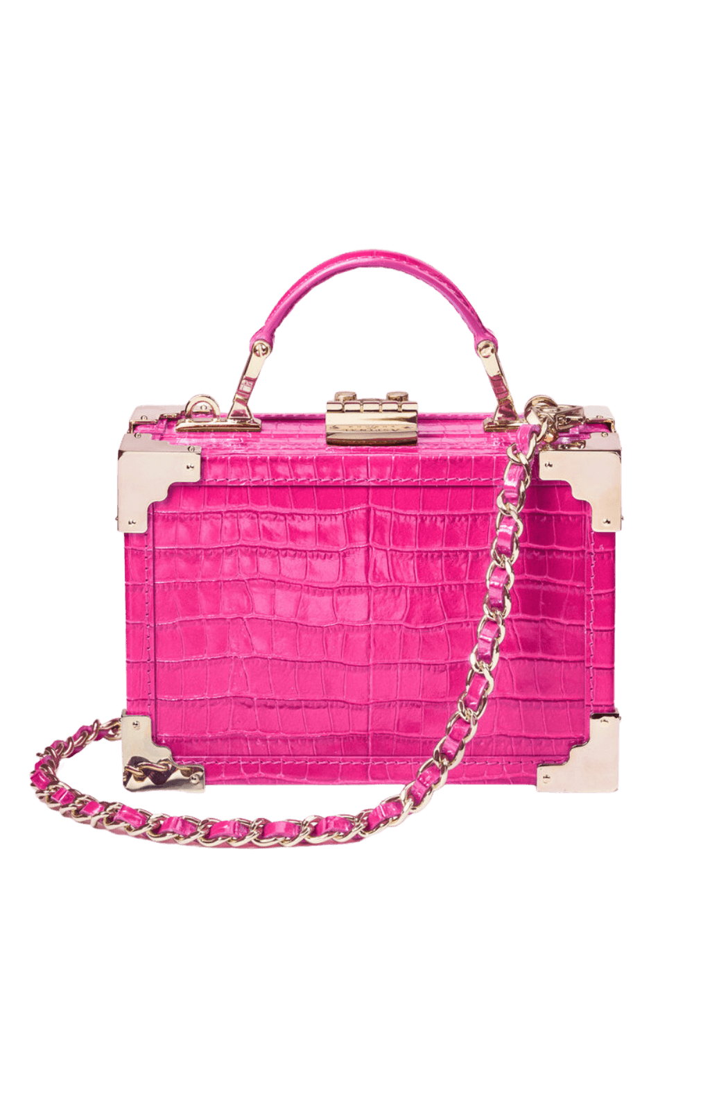 Aspinal of London mini pink truck bag, cross body strap & top handle