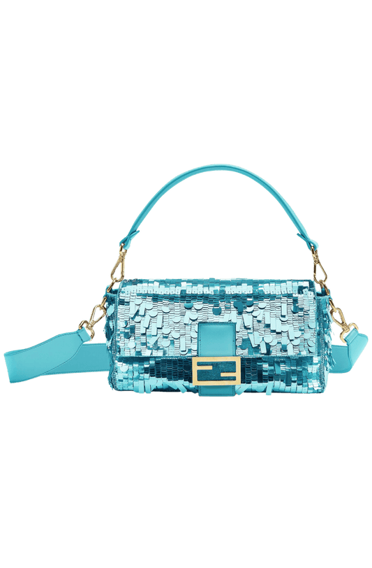 Sequin Baguette Bag - Turquoise