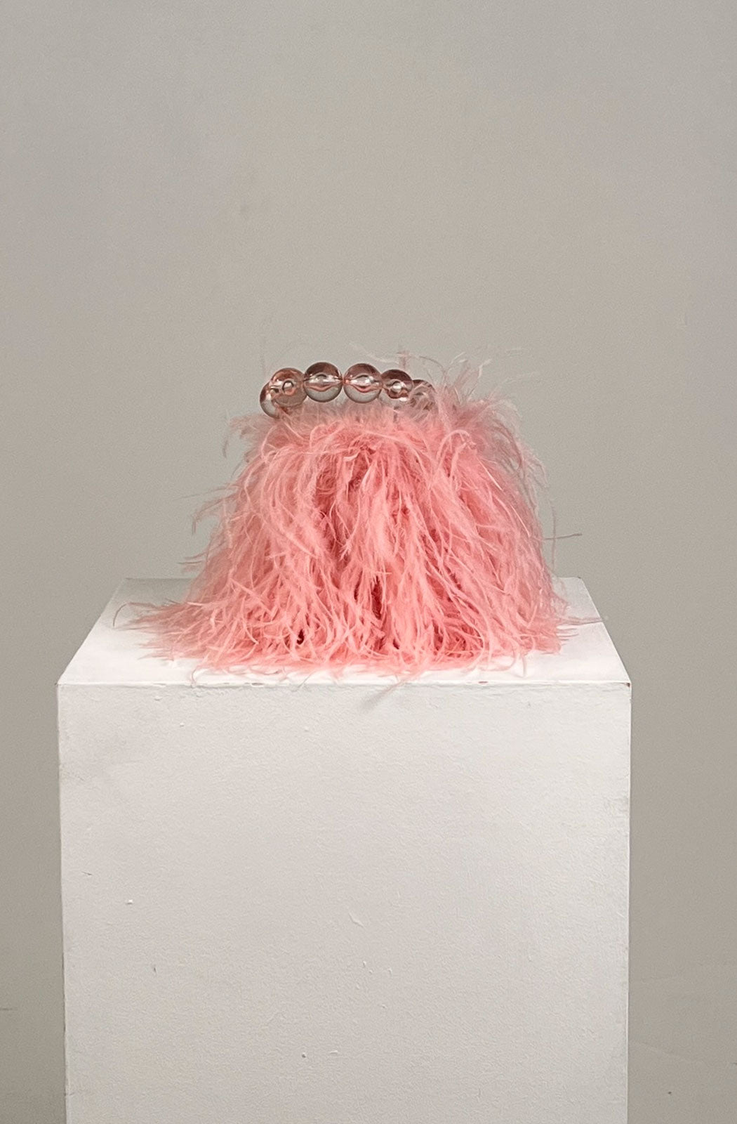 Inagua Faux Pearl And Feather Tote Pink Embellished Clutch by Vanina