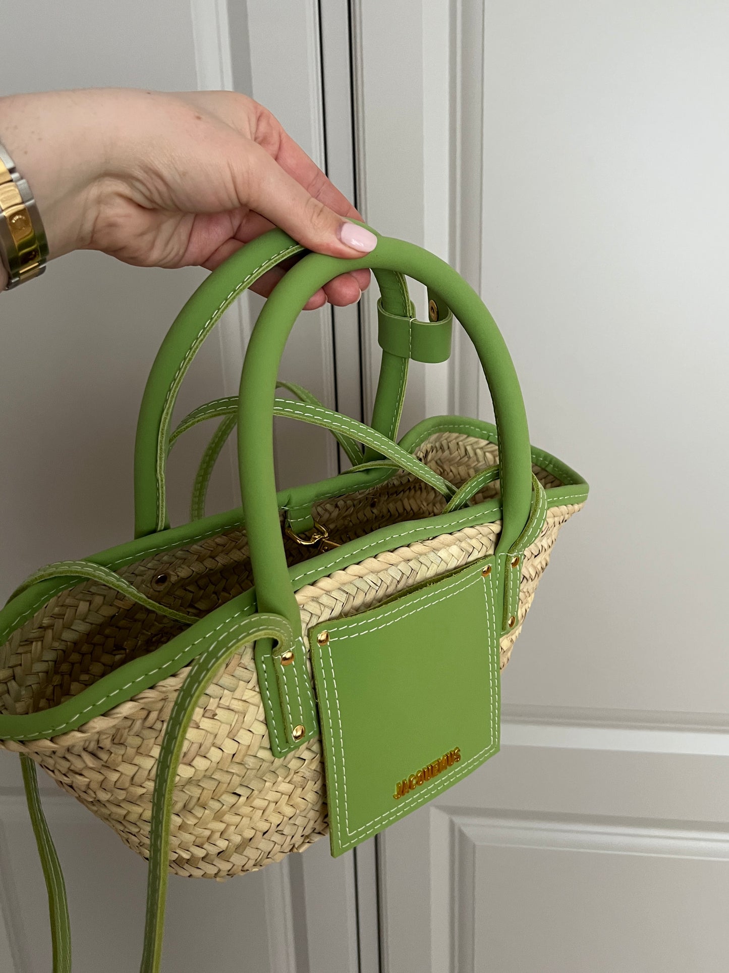 Jacquemus Panier Soleil Mini Basket Bag In Lime Green