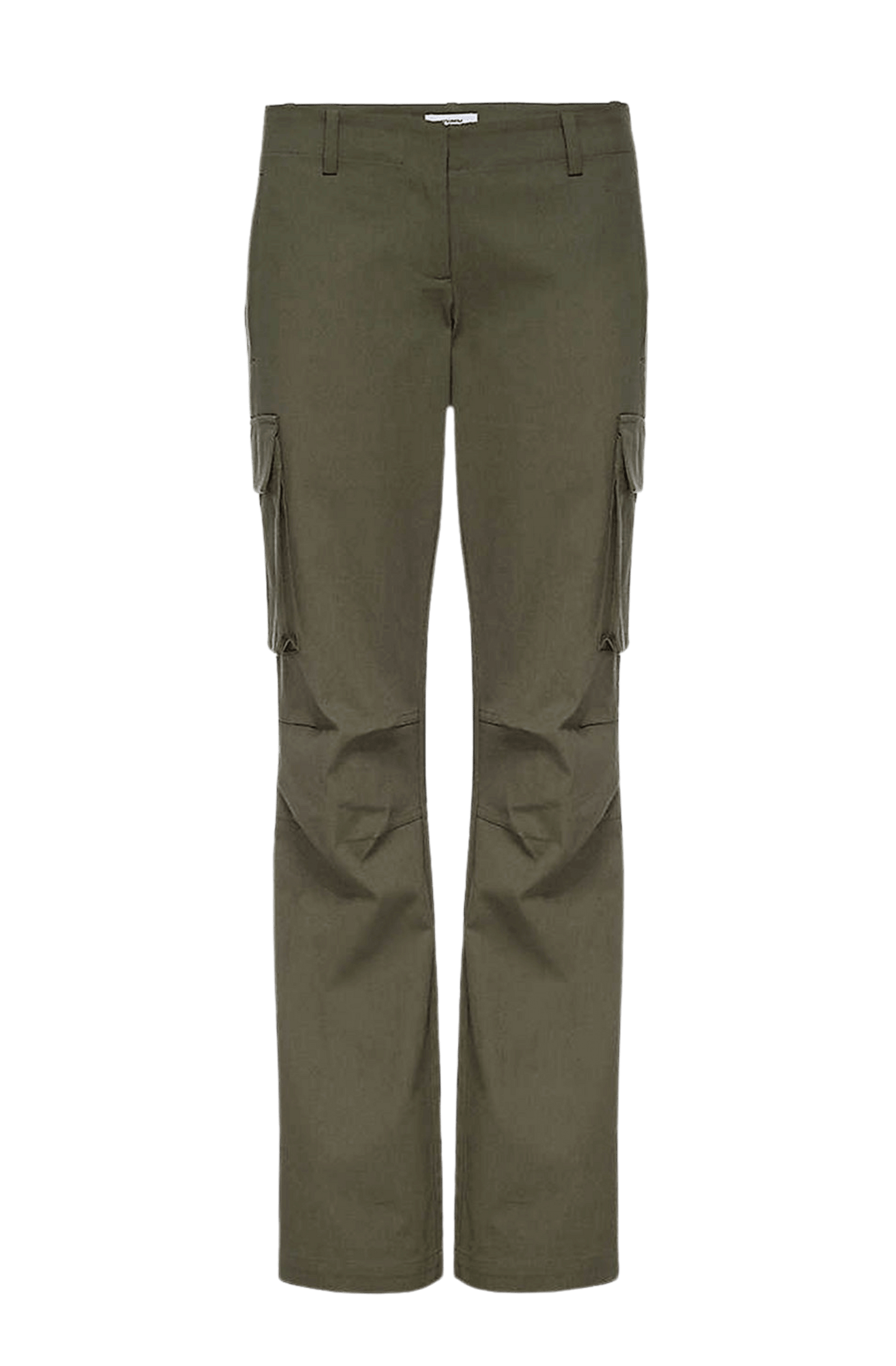 Miaou Women's Green Raven Trousers Straight-leg stretch cotton canvas trousers. Colour: green