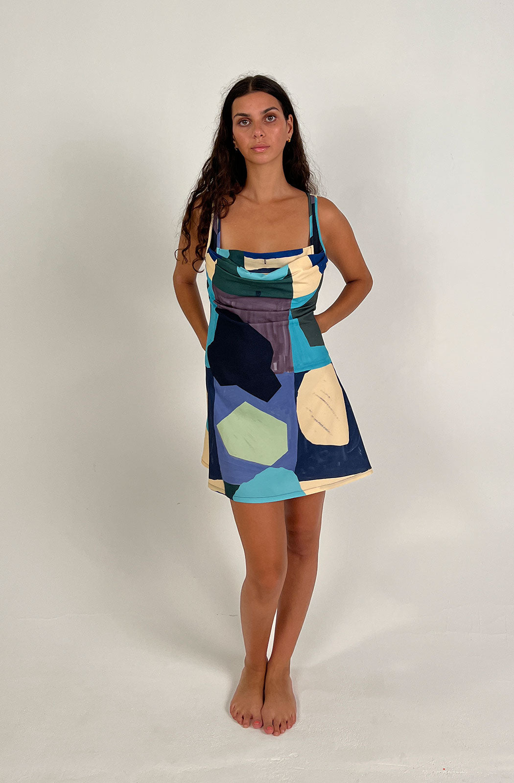 MIAOU X PALMOA GINGER MINI DRESS (L UK14) GEOMETRIC PRINT