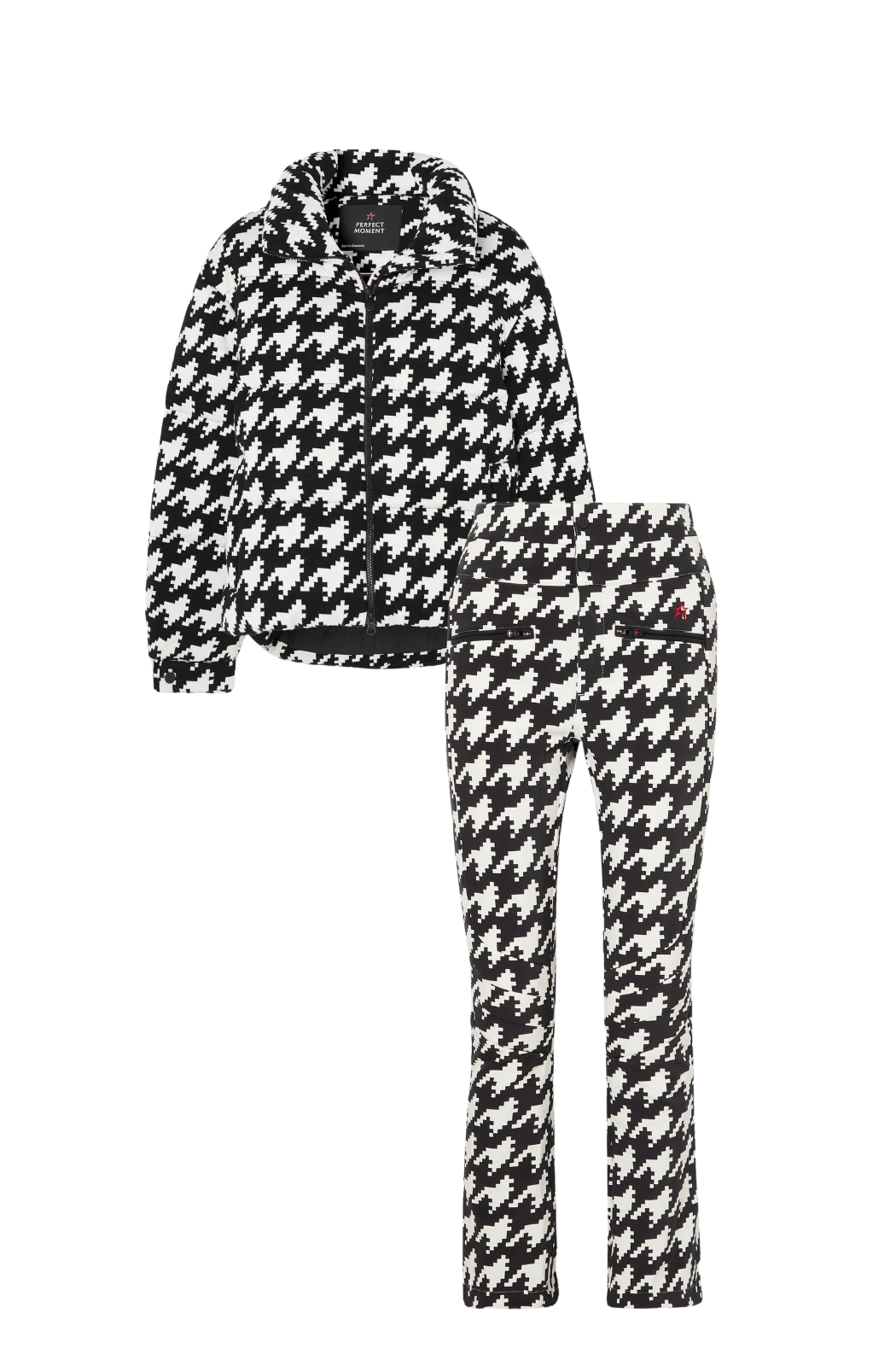 Perfect Moment Houndstooth Print Full Ski Suit- Jacket & Trousers