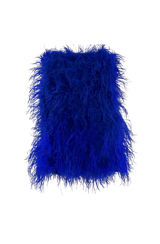 TWENTYFALL BLUE FEATHER DRESS SIZE UK 8-10
