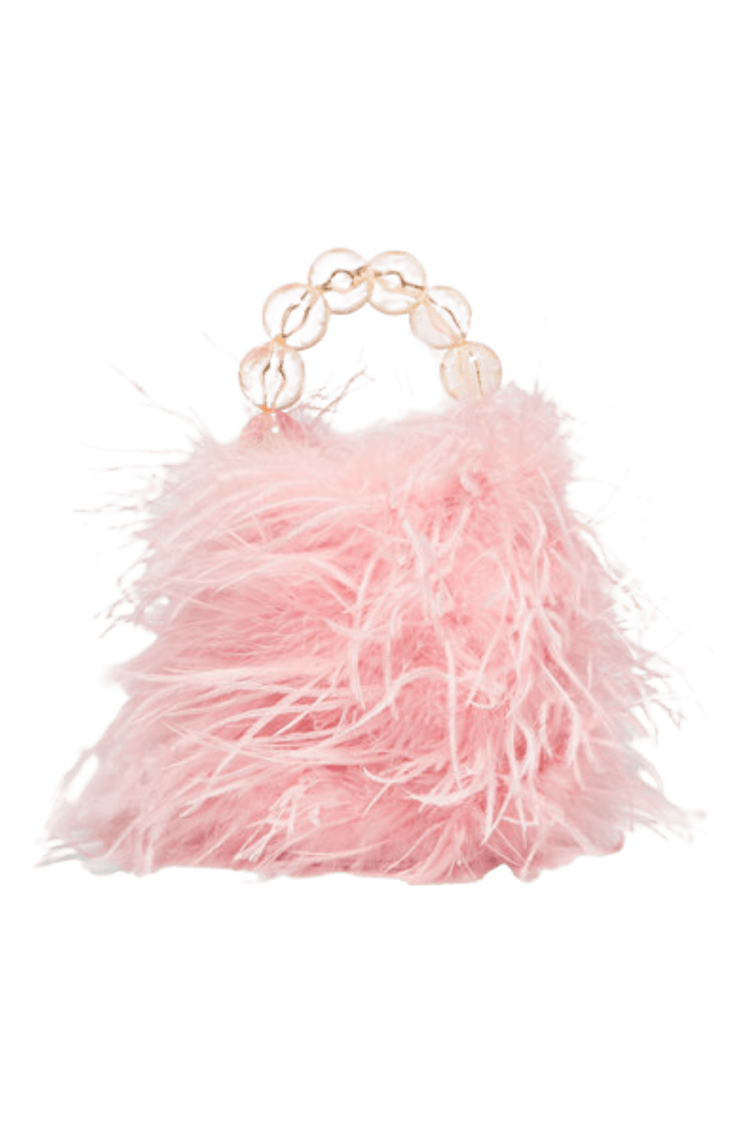 Inagua Faux Pearl And Feather Tote Pink Embellished Clutch by Vanina