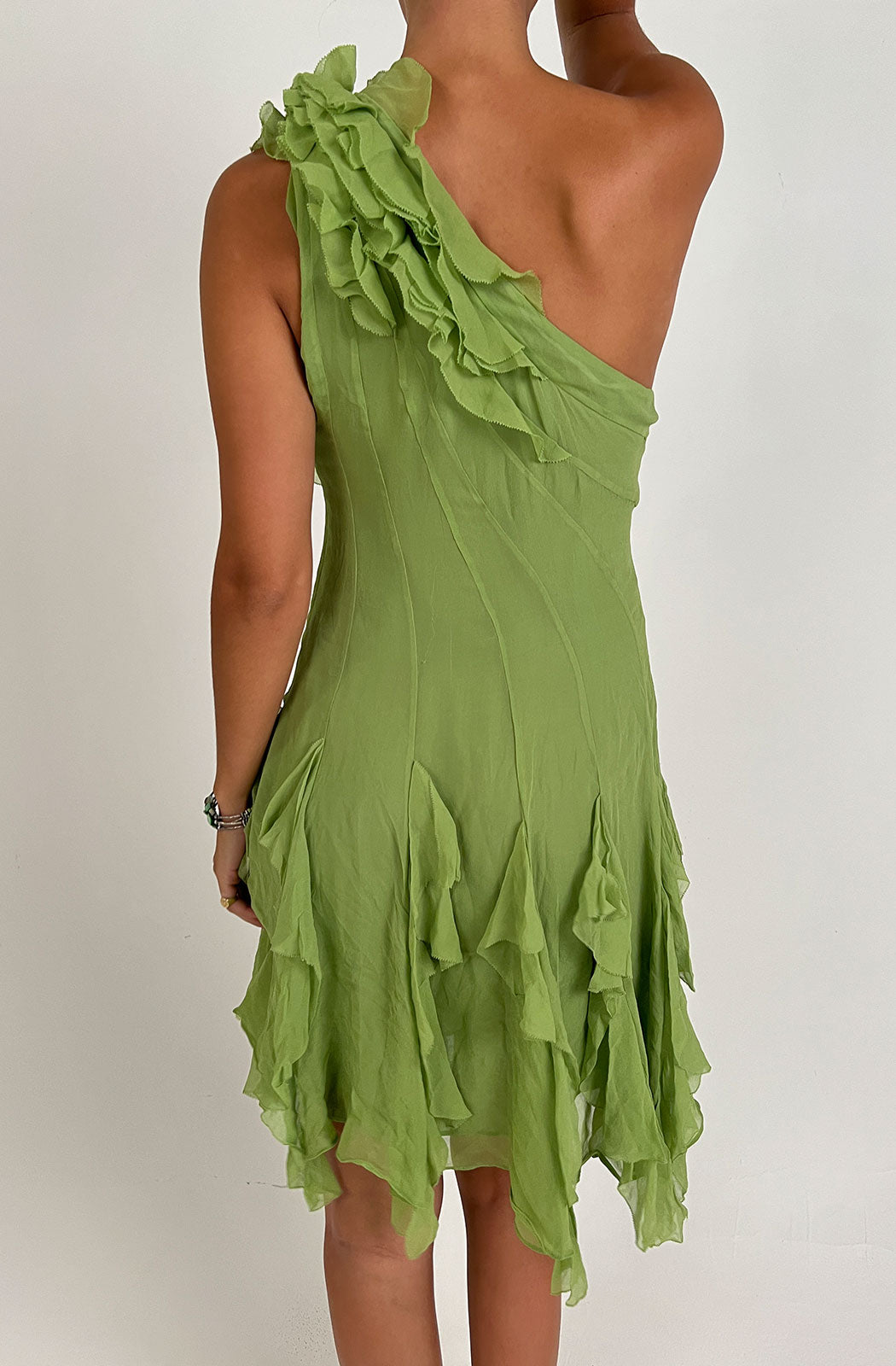 VINTAGE KAREN MILLEN GREEN DRESS (14)
