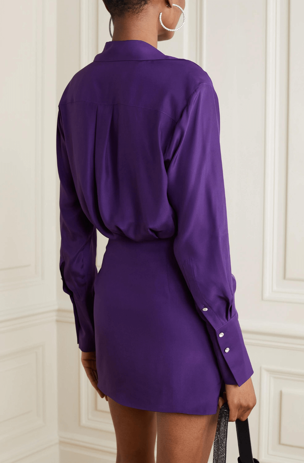 Gauge81 Naha wrap-effect Silk Mini Shirt Dress