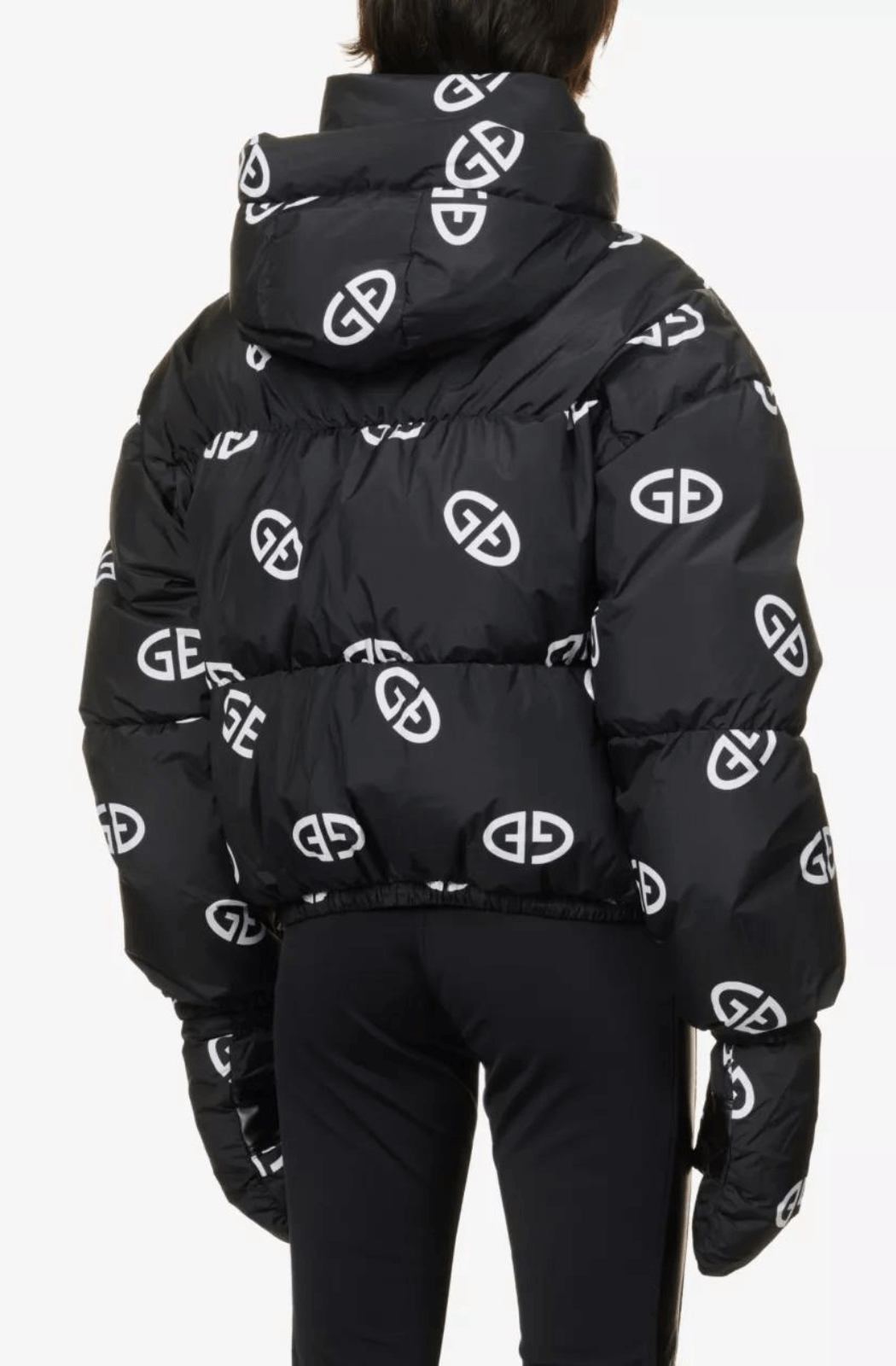 Goldbergh Logo Print Ski Jacket - Black & White