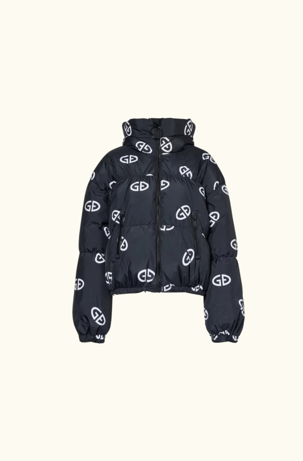 Goldbergh Logo Print Ski Jacket - Black & White