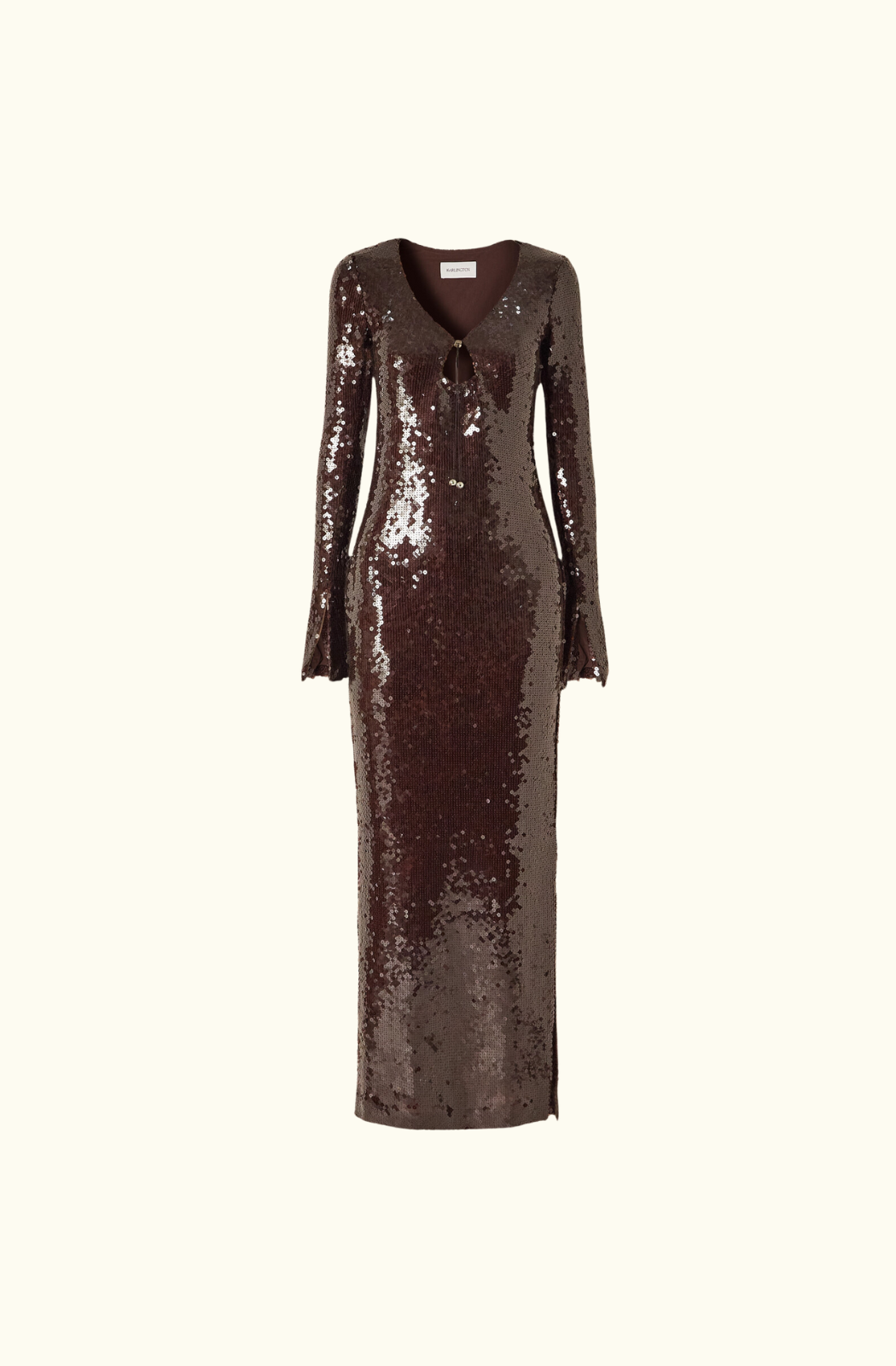 16Arlington Solaria Sequin Midi Dress - Chocolate Brown