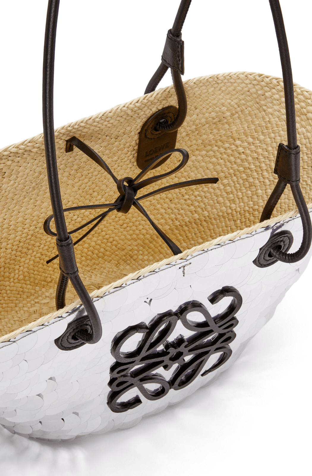 Loewe Sequin Small Anagram Basket Bag - Silver – Borrowed From