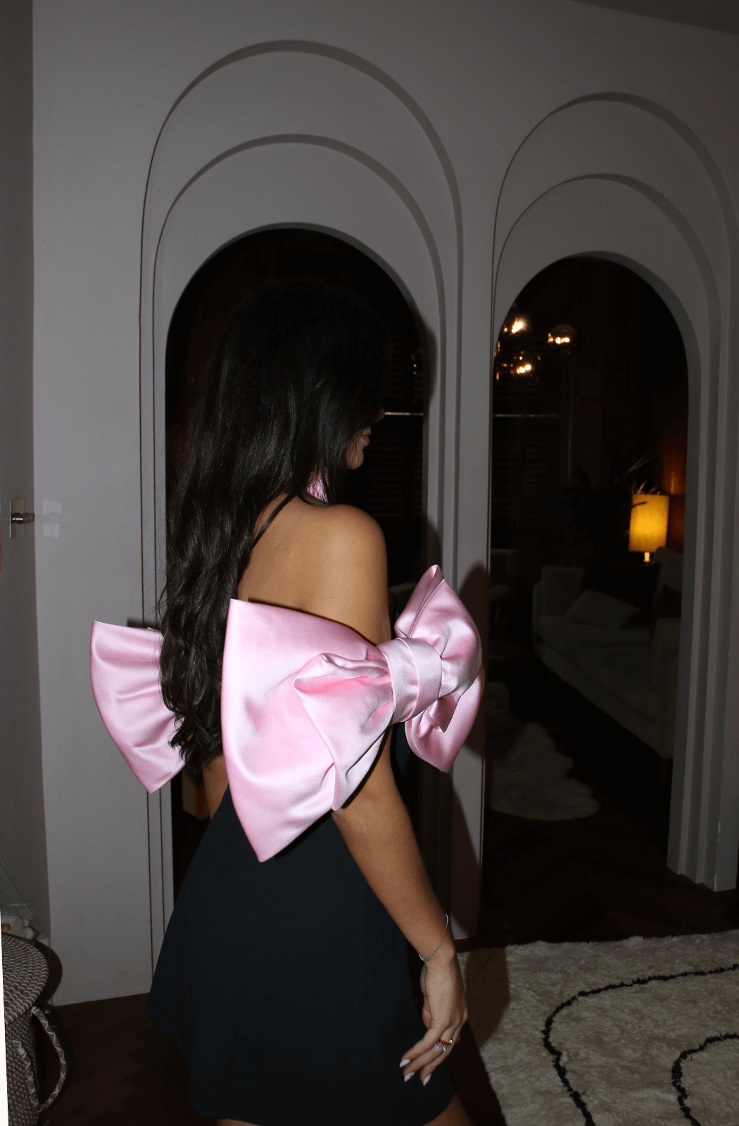 Cupid Dress & Gloves - Black Scuba (optional bows)