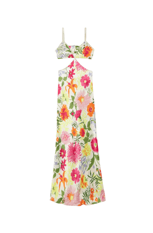 Reformation Poppies Printed Silk Midi Dress