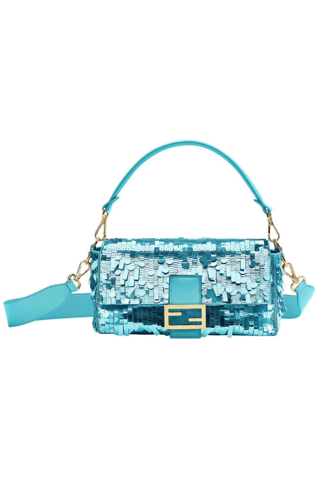 Sequin Baguette Bag - Turquoise