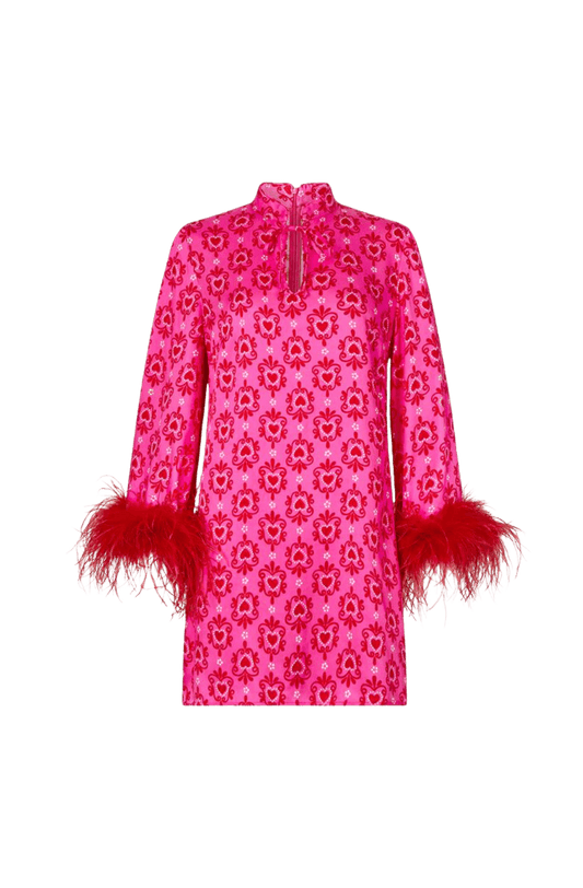 Carlotta Pink Heart Mini Dress