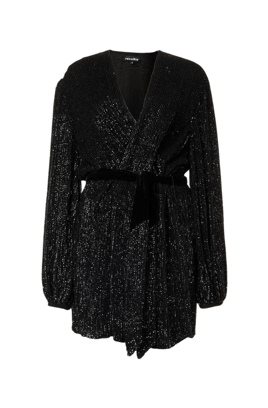 Gabrielle Sequin Mini Dress - Black