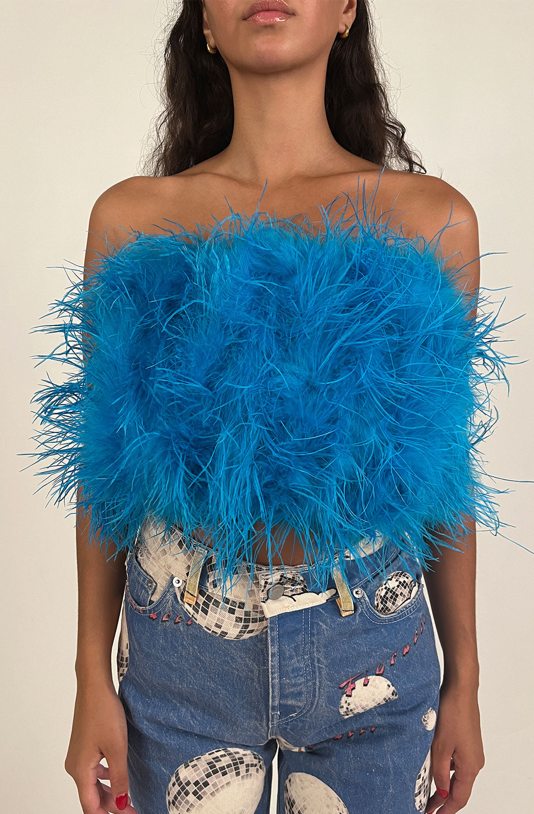 Blue Feather Top/Skirt