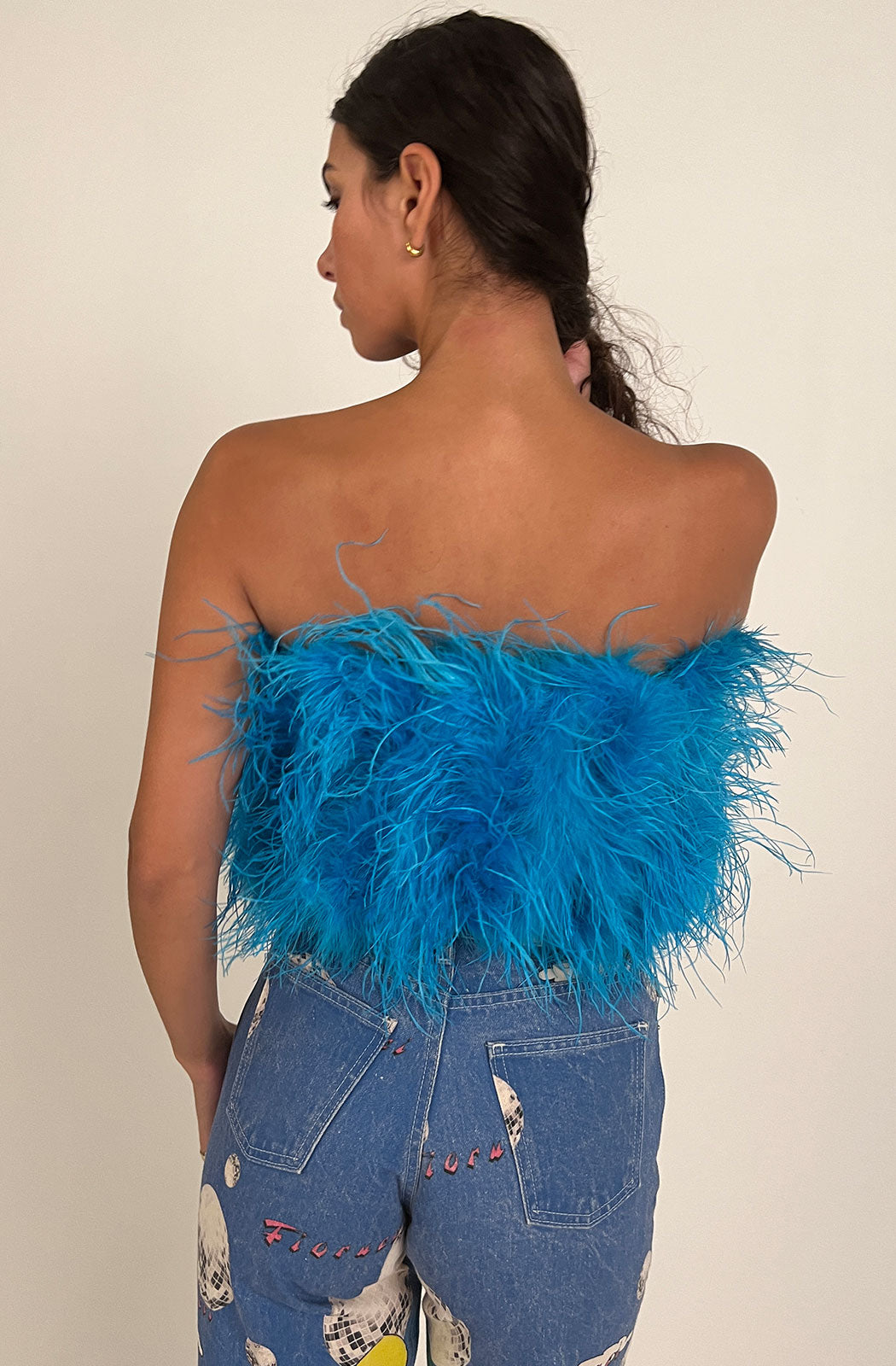 Blue Feather Top/Skirt