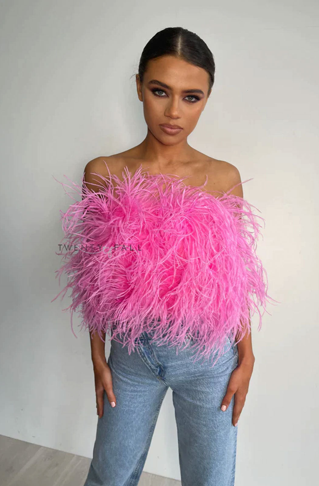 TWENTYFALL PINK FEATHER TOP